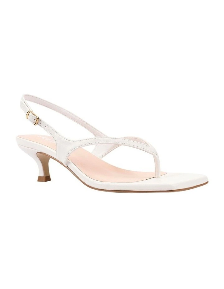 Marnie Kitten Heel Sandals in Chalk White image 2