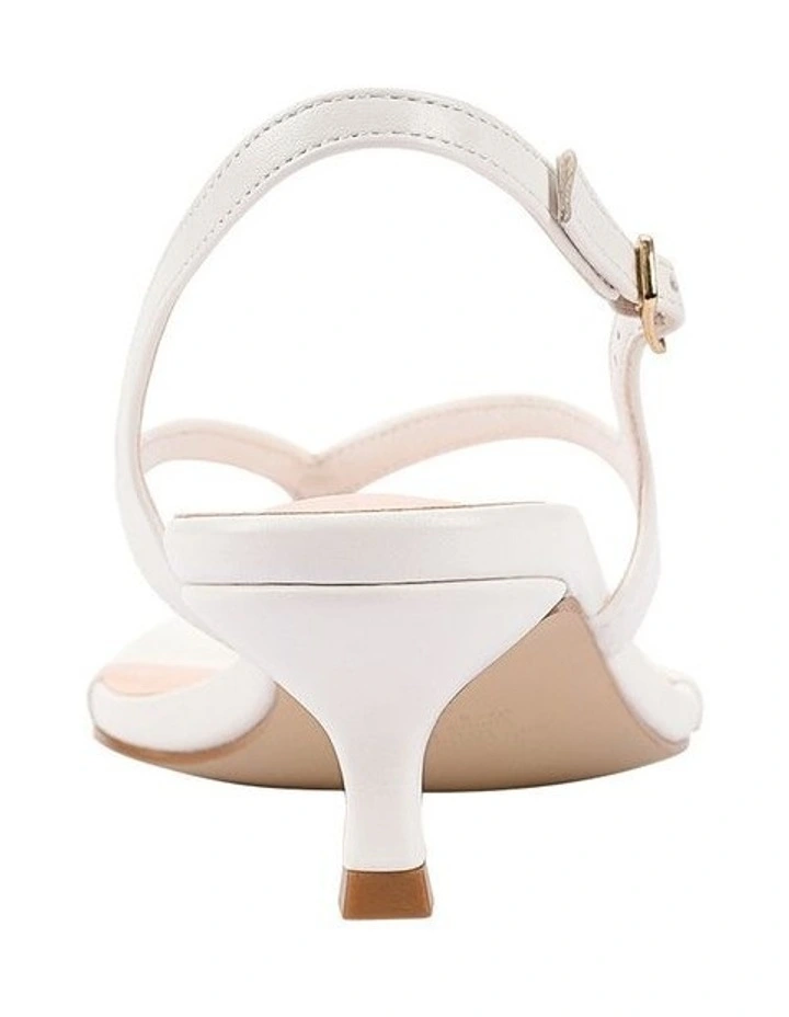 Marnie Kitten Heel Sandals in Chalk White image 4