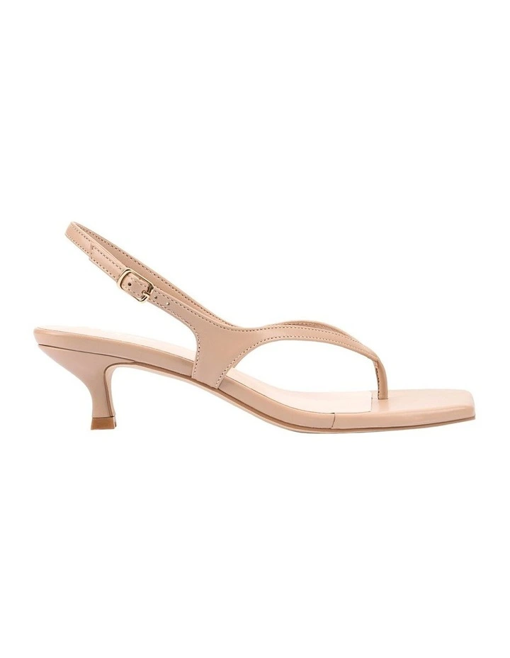 Marnie Kitten Heel Sandals in Beige image 1