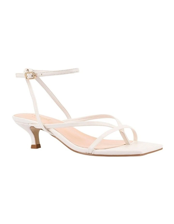 Maeve Kitten Heel Sandals in Chalk White image 2