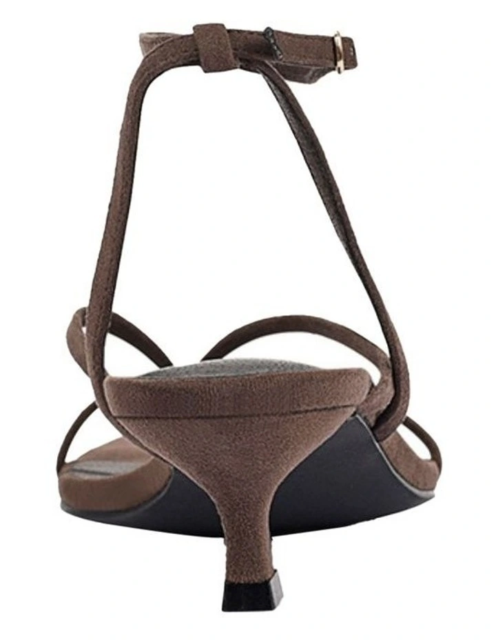 Maeve Kitten Heel Sandals in Chocolate Micro image 3