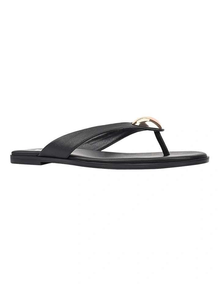 Sara Casual Thongs in Black image 2