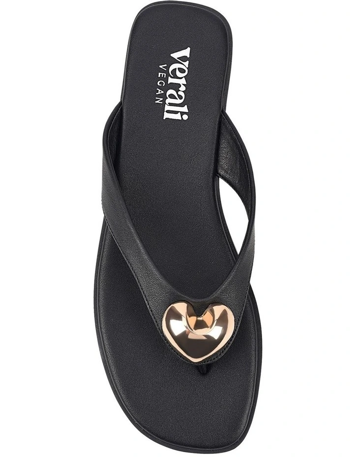 Sara Casual Thongs in Black image 5