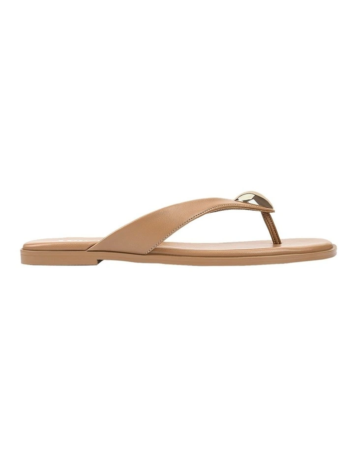 Sara Casual Thongs in Dark Camel image 1
