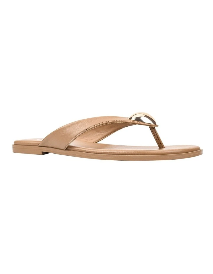 Sara Casual Thongs in Dark Camel image 2