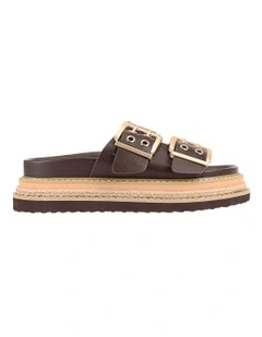 Thatcher Platform Slides in Chocolate Brown
