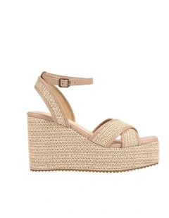 Callipo Raffia Wedges in Beige/Raffia