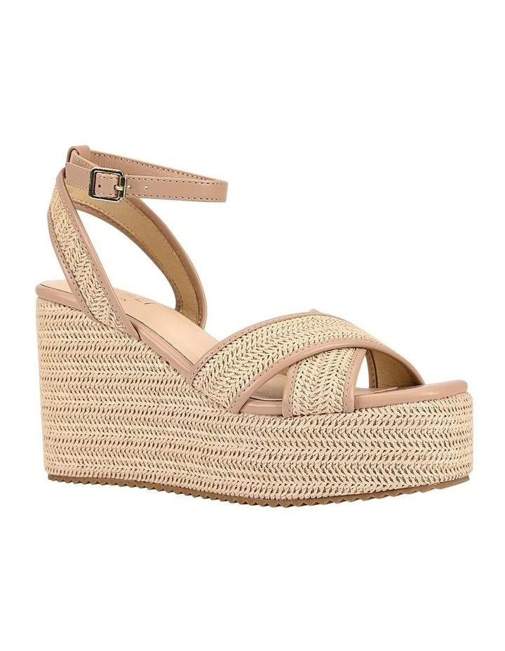Callipo Raffia Wedges in Beige/Raffia image 2