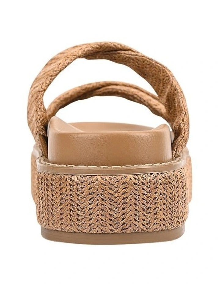 Rue Flatform Slides in Tan Raffia image 3