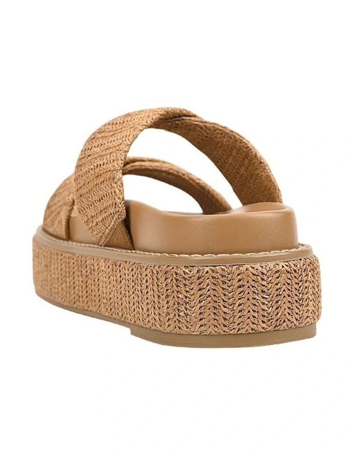 Rue Flatform Slides in Tan Raffia image 4