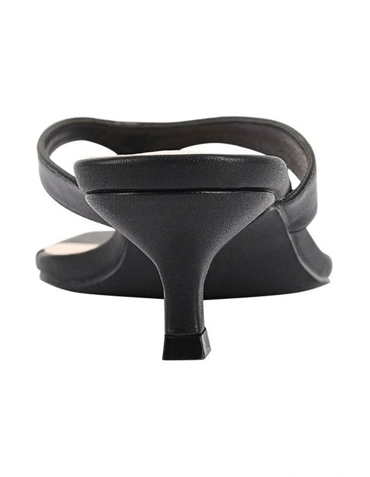 Martha Kitten Heel Thongs in Black image 3