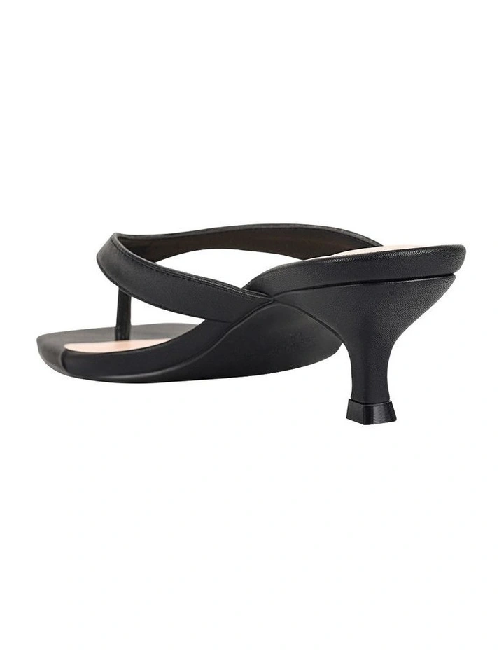 Martha Kitten Heel Thongs in Black image 4