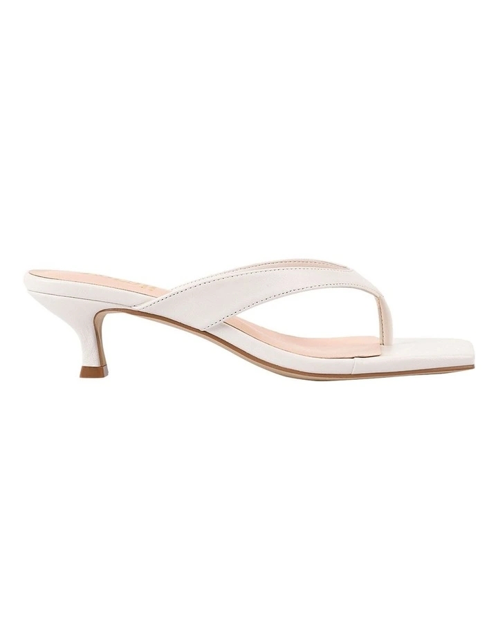 Martha Kitten Heel Thongs in Chalk White image 1