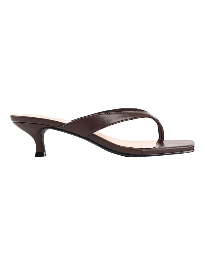 Martha Kitten Heel Thongs in Chocolate Brown image 1