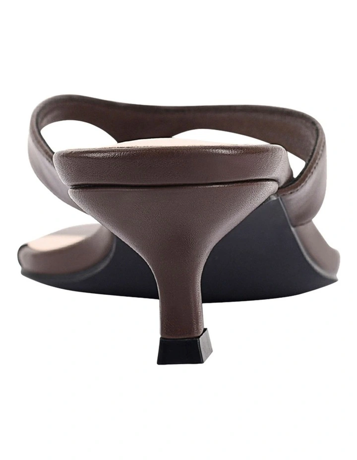 Martha Kitten Heel Thongs in Chocolate Brown image 3