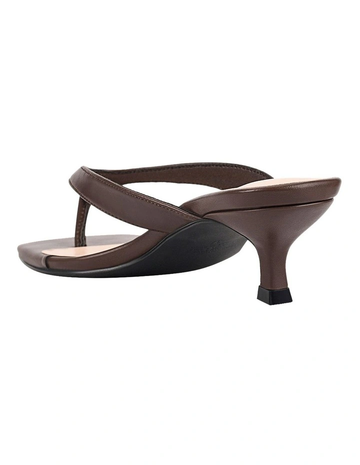 Martha Kitten Heel Thongs in Chocolate Brown image 4