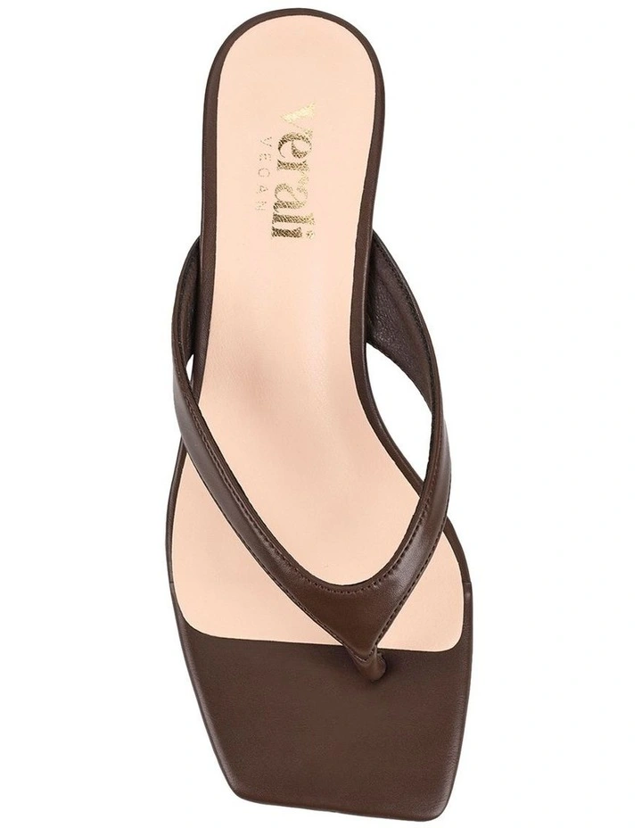 Martha Kitten Heel Thongs in Chocolate Brown image 5