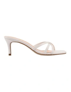 Tarzan Heeled Mules in Chalk White