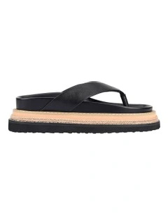 Theo Platform Thongs in Black