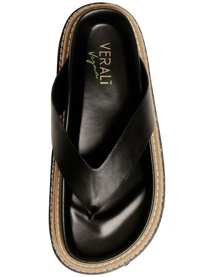 Theo Platform Thongs in Black image 2