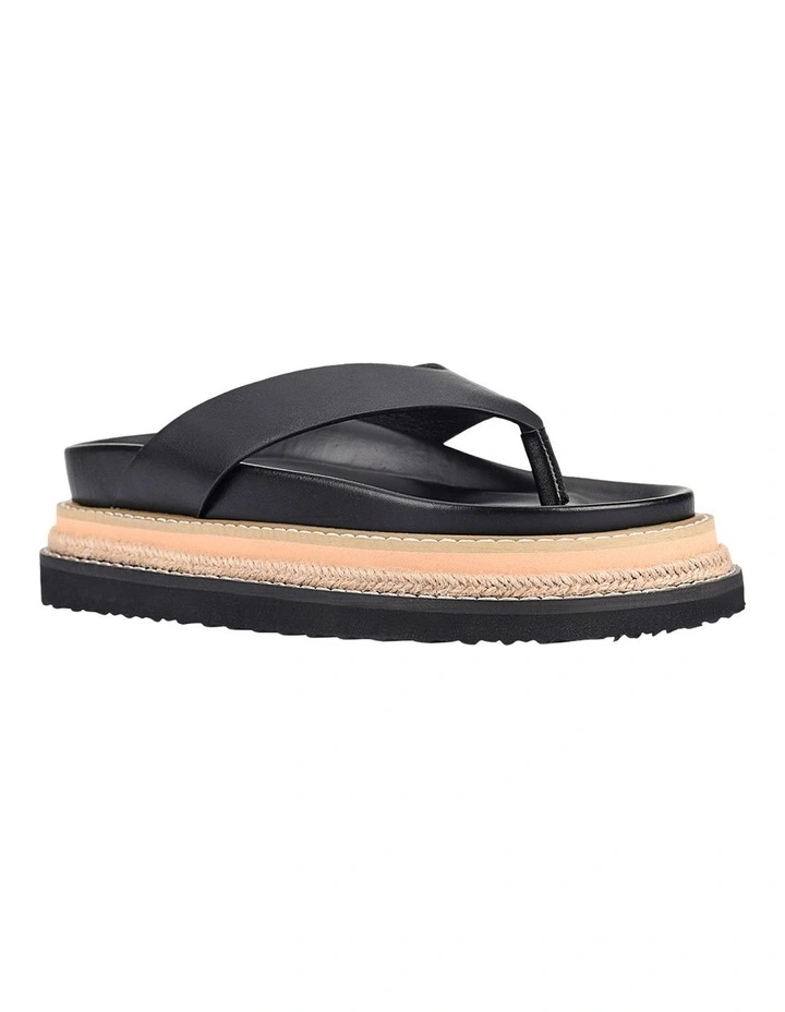 Theo Platform Thongs in Black image 3