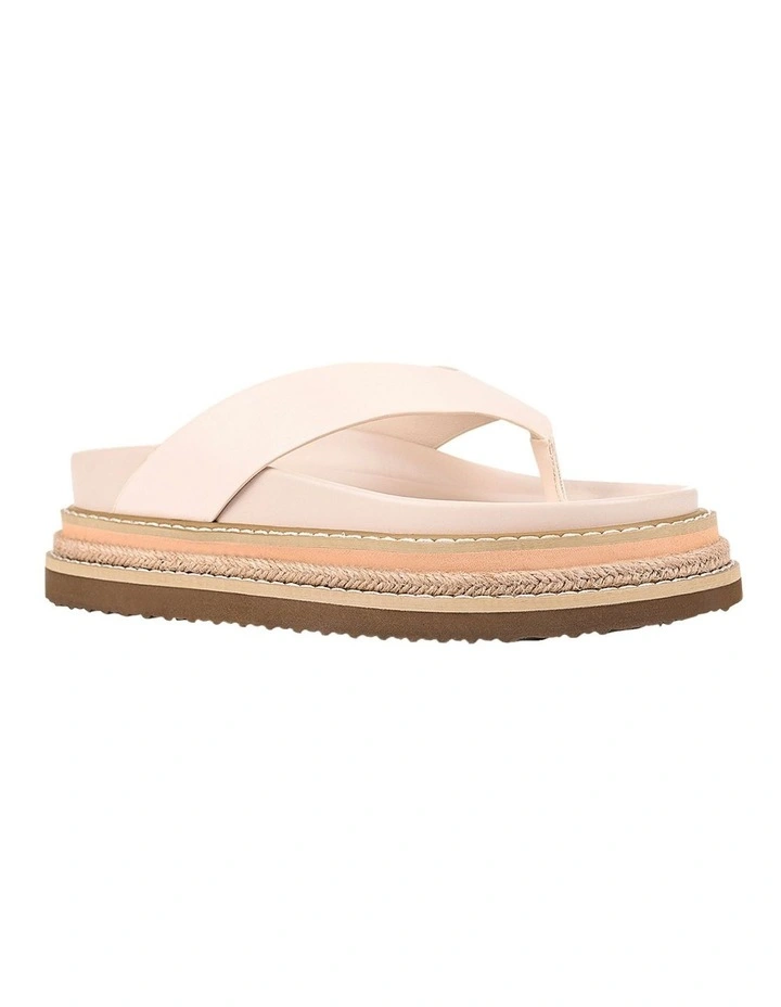 Theo Platform Thongs in Bone White image 3