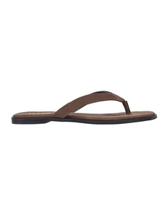 Sascha Casual Thongs in Chocolate Brown Micro