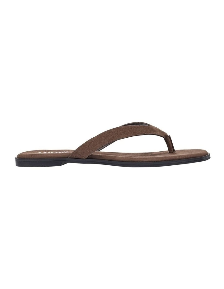 Sascha Casual Thongs in Chocolate Brown Micro image 1