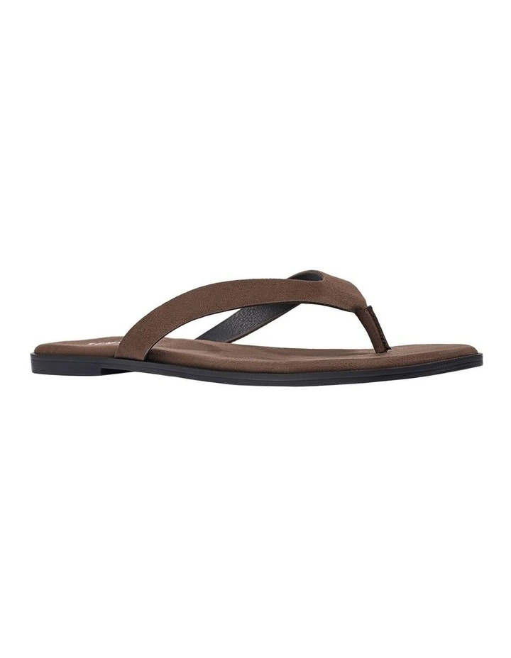 Sascha Casual Thongs in Chocolate Brown Micro image 2