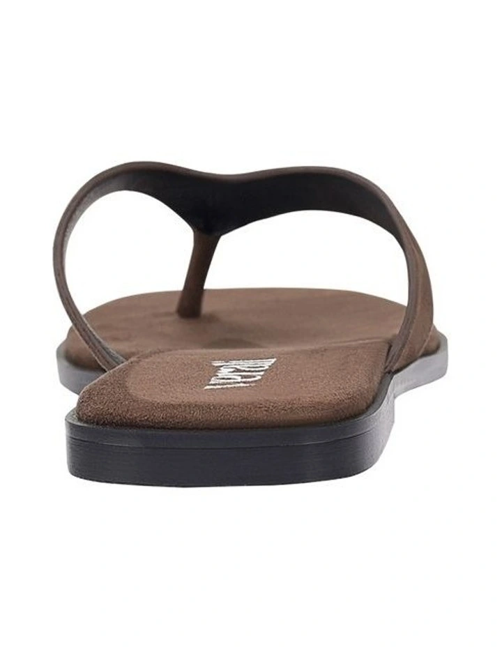 Sascha Casual Thongs in Chocolate Brown Micro image 3