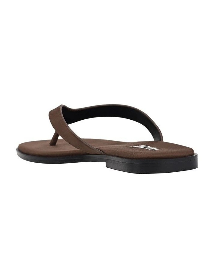 Sascha Casual Thongs in Chocolate Brown Micro image 4