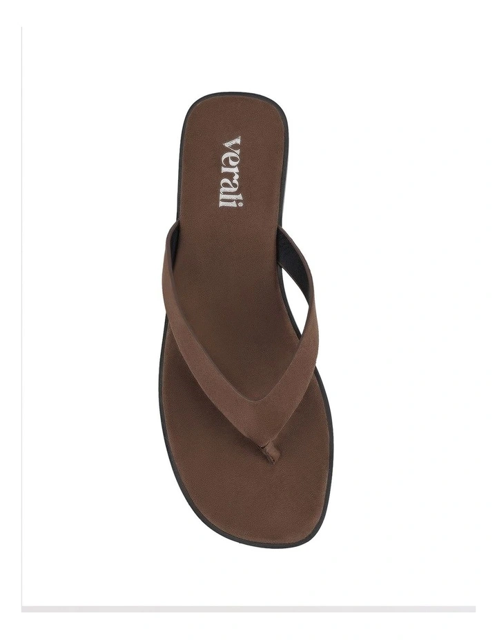 Sascha Casual Thongs in Chocolate Brown Micro image 5