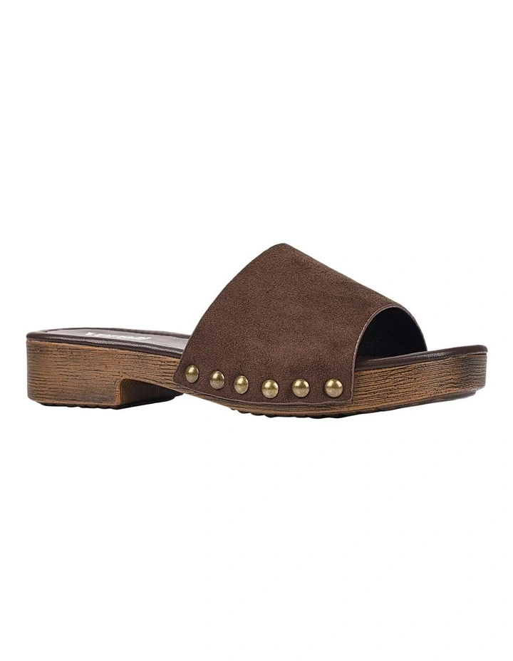 Chester Clogs in Chocolate Brown Micro image 2
