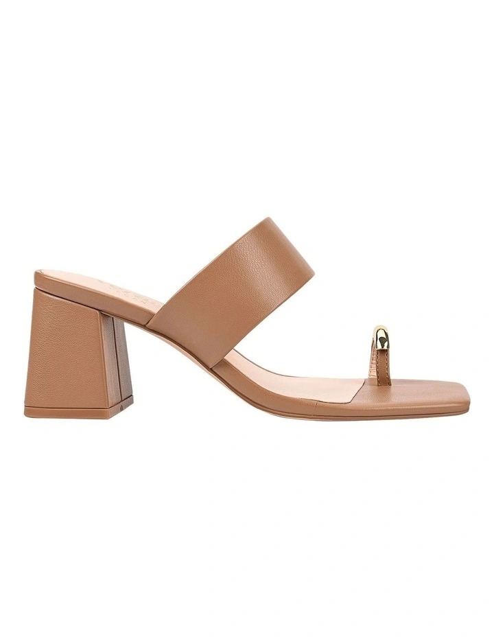 Stassie Block Heel Mules in Dark Camel Tan image 1