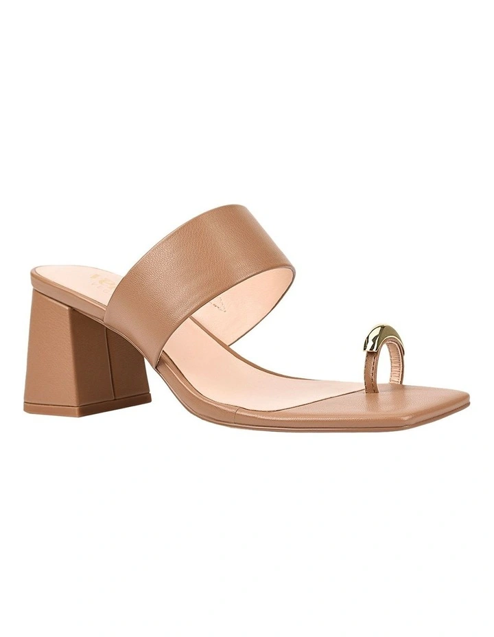 Stassie Block Heel Mules in Dark Camel Tan image 2