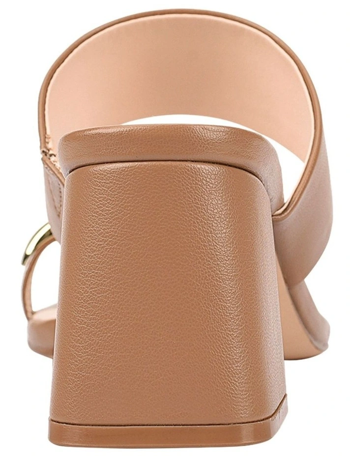Stassie Block Heel Mules in Dark Camel Tan image 3