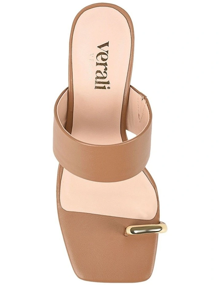 Stassie Block Heel Mules in Dark Camel Tan image 5