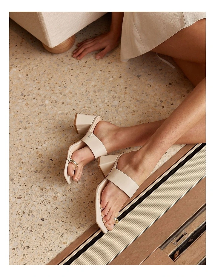 Stassie Block Heel Mules in Bone White image 2
