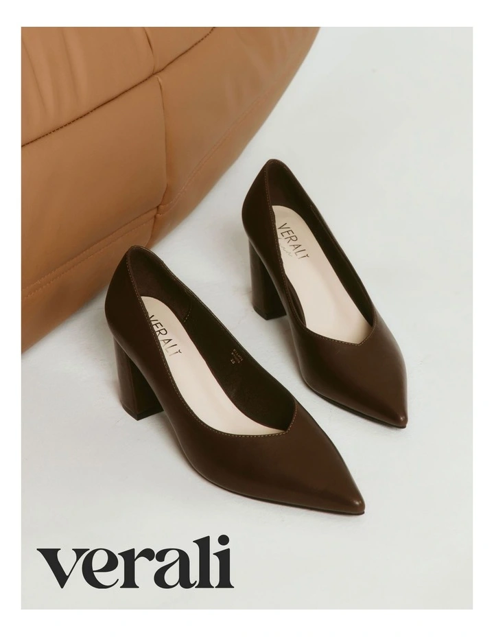 Elliot Block Heel Pumps in Chalk White image 2