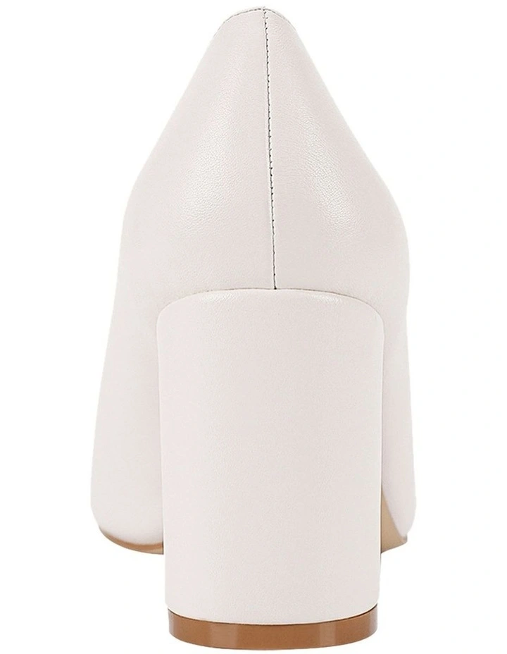 Elliot Block Heel Pumps in Chalk White image 4