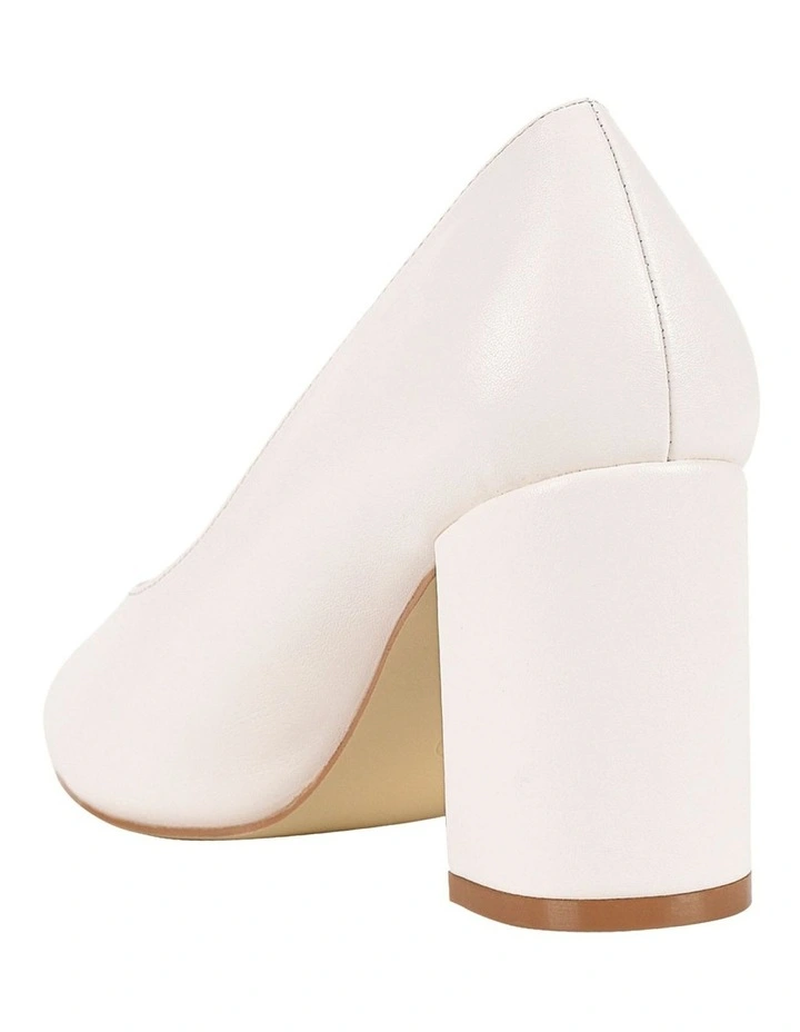 Elliot Block Heel Pumps in Chalk White image 5