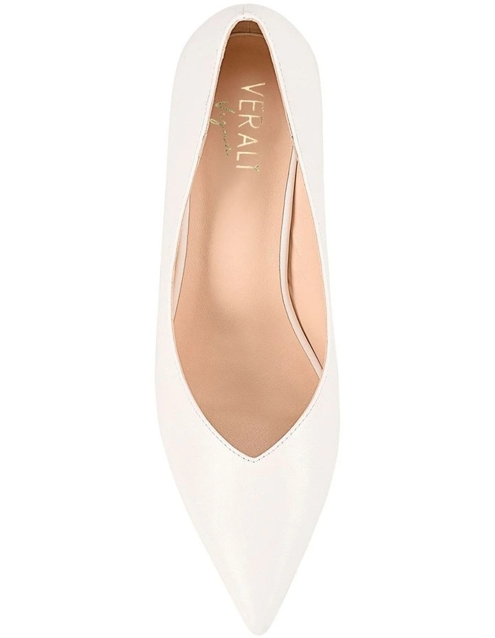 Elliot Block Heel Pumps in Chalk White image 6