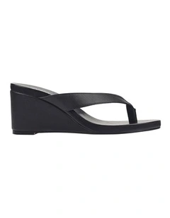 Polly Thong Wedges in Black
