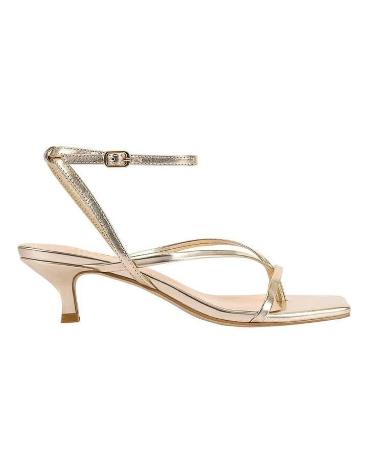 Maeve Kitten Heel Sandals in Champagne Gold image 1