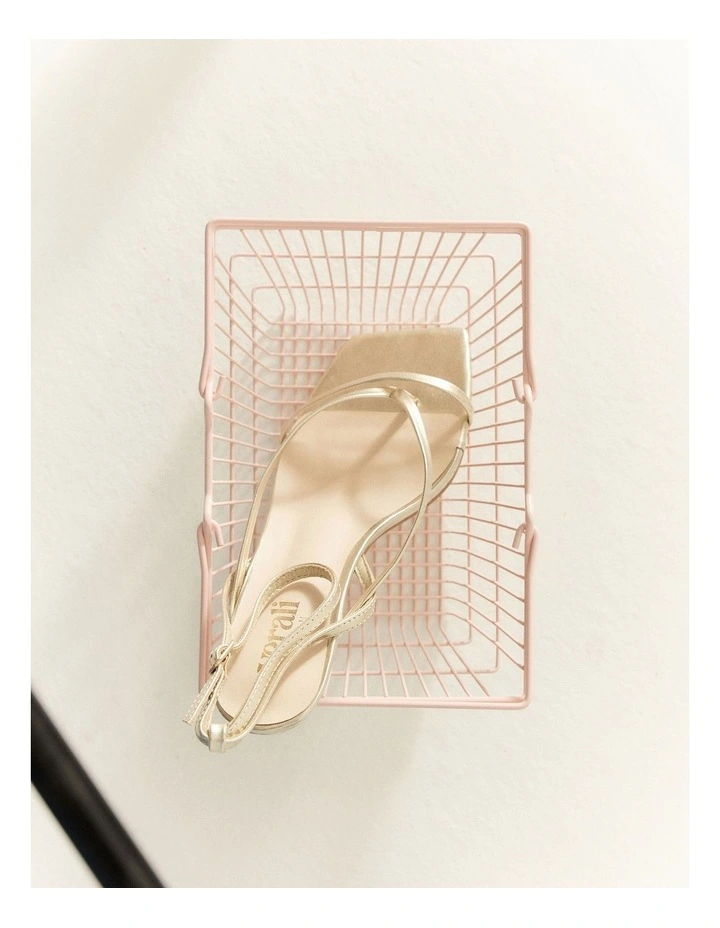Maeve Kitten Heel Sandals in Champagne Gold image 2
