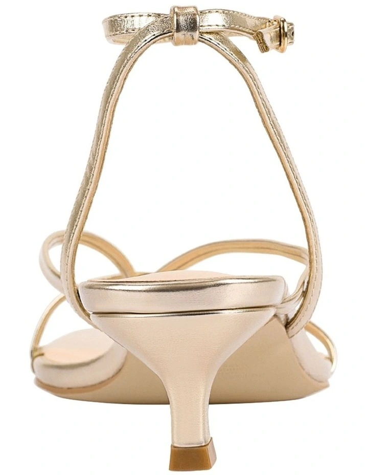Maeve Kitten Heel Sandals in Champagne Gold image 4