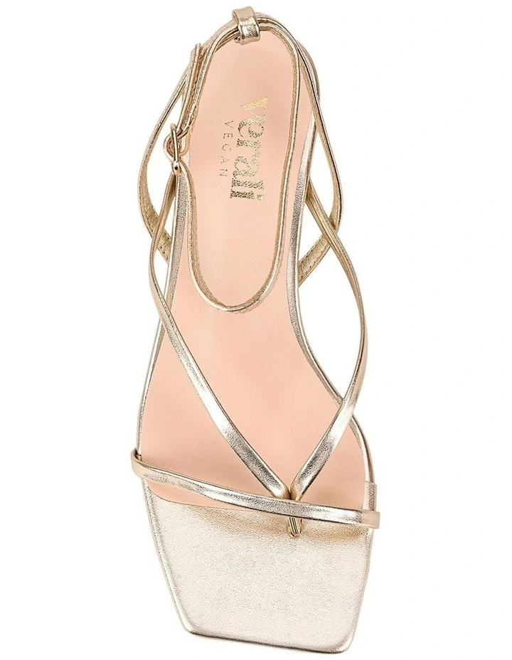 Maeve Kitten Heel Sandals in Champagne Gold image 6