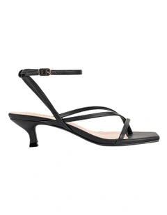 Maeve Kitten Heel Sandals in Black