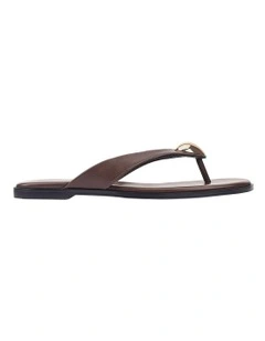 Sara Casual Thongs in Chocolate Brown