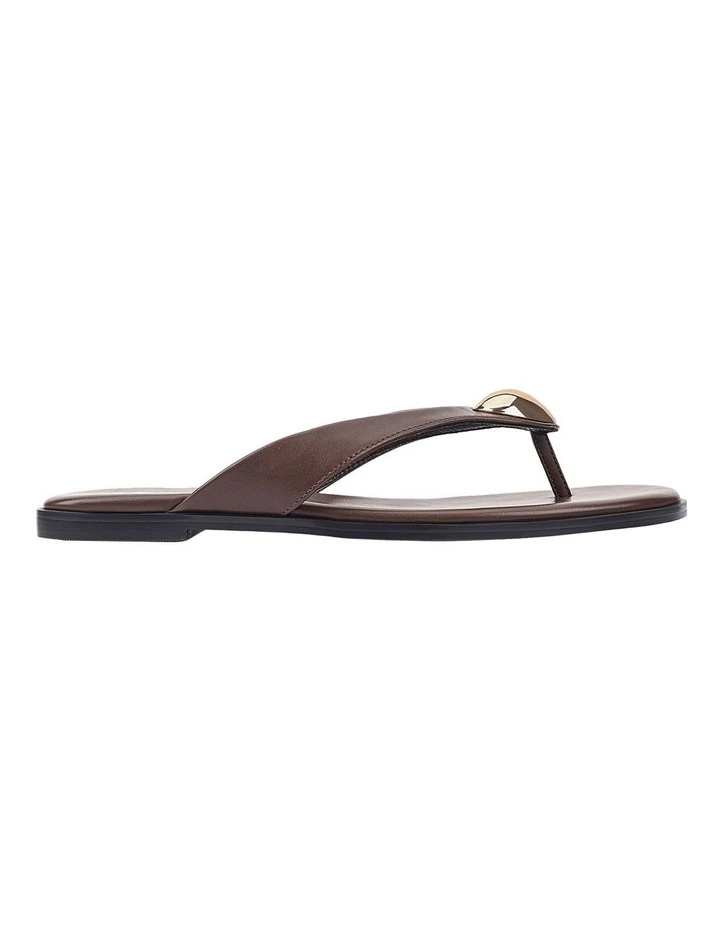 Sara Casual Thongs in Chocolate Brown image 1